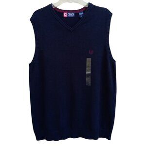 Chaps blue V-neck sweater vest sz M NEW
